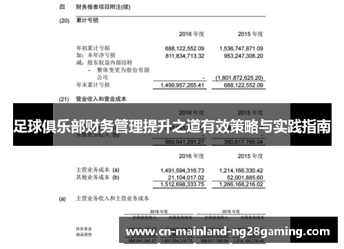 足球俱乐部财务管理提升之道有效策略与实践指南