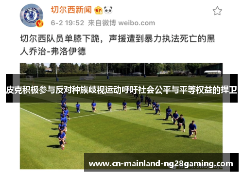 皮克积极参与反对种族歧视运动呼吁社会公平与平等权益的捍卫